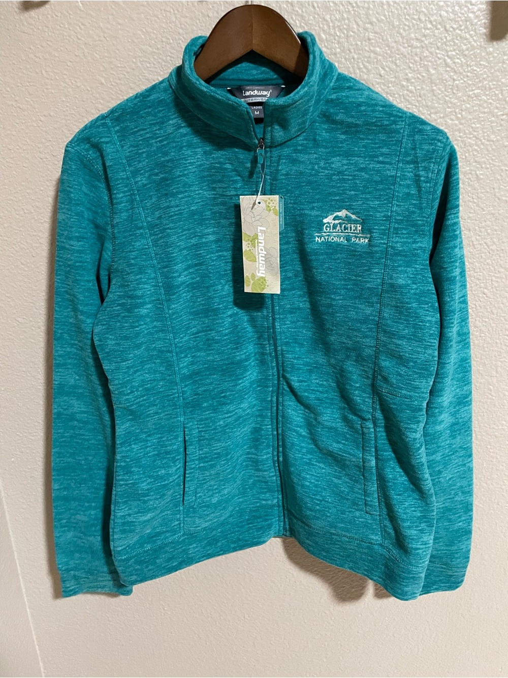 Glacier National Park women’s Teal Full-Zip Jacket NEW